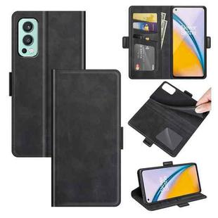 For OnePlus Nord 2 5G Dual-side Magnetic Buckle Horizontal Flip Leather Case with Holder & Card Slots & Wallet(Black)