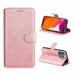 For iPhone 13 Pro ENKAY Hat-Prince Horizontal Flip PU Leather Case with Holder & Card Slots & Wallet(Pink)