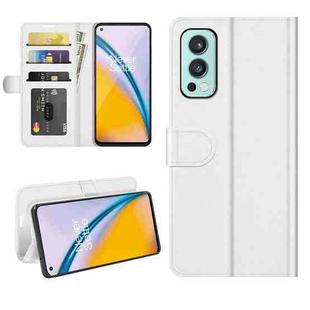 For OnePlus Nord 2 5G R64 Texture Single Horizontal Flip Protective Case with Holder & Card Slots & Wallet& Photo Frame(White)