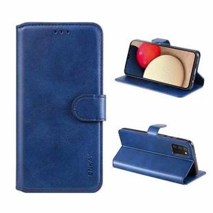 For Samsung Galaxy A03s 164mm ENKAY Hat-Prince Calfskin Horizontal Flip PU Leather Case with Holder & Card Slots & Wallet(Dark Blue)