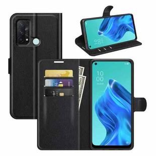 For OPPO Reno5 A Litchi Texture Horizontal Flip Protective Case with Holder & Card Slots & Wallet(Black)