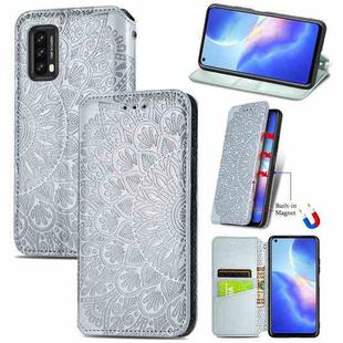 For Blackview A90 Blooming Mandala Embossed Pattern Magnetic Horizontal Flip Leather Case with Holder & Card Slots & Wallet(Gray)