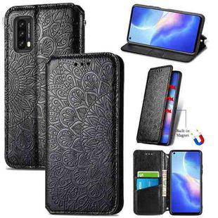 For Blackview A90 Blooming Mandala Embossed Pattern Magnetic Horizontal Flip Leather Case with Holder & Card Slots & Wallet(Black)