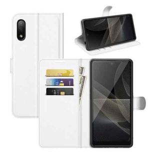 For Sony Xperia Ace II Litchi Texture Horizontal Flip Protective Case with Holder & Card Slots & Wallet(White)