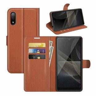For Sony Xperia Ace II Litchi Texture Horizontal Flip Protective Case with Holder & Card Slots & Wallet(Brown)