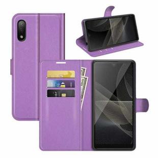 For Sony Xperia Ace II Litchi Texture Horizontal Flip Protective Case with Holder & Card Slots & Wallet(Purple)