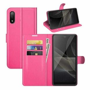 For Sony Xperia Ace II Litchi Texture Horizontal Flip Protective Case with Holder & Card Slots & Wallet(Rose red)