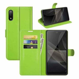 For Sony Xperia Ace II Litchi Texture Horizontal Flip Protective Case with Holder & Card Slots & Wallet(Green)