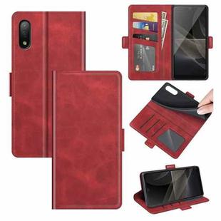 For Sony Xperia Ace II Dual-side Magnetic Buckle Horizontal Flip Leather Case with Holder & Card Slots & Wallet(Red)
