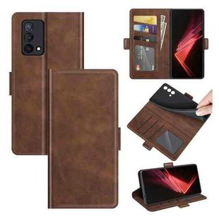 For OPPO K9 Dual-side Magnetic Buckle Horizontal Flip Leather Case with Holder & Card Slots & Wallet(Brown)