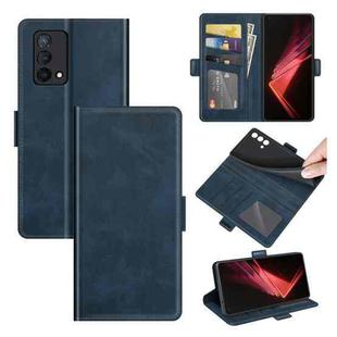 For OPPO K9 Dual-side Magnetic Buckle Horizontal Flip Leather Case with Holder & Card Slots & Wallet(Dark Blue)