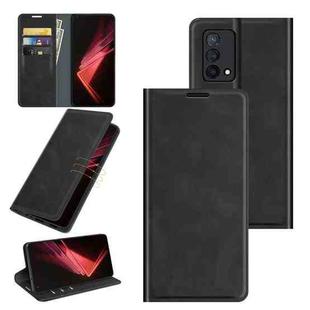 For OPPO K9 Retro-skin Business Magnetic Suction Leather Case with Holder & Card Slots & Wallet(Black)
