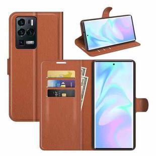 For ZTE Axon 30 Ultra 5G Litchi Texture Horizontal Flip Protective Case with Holder & Card Slots & Wallet(Brown)