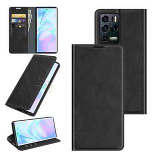 For ZTE Axon 30 Ultra 5G Ultra Retro-skin Business Magnetic Suction Leather Case with Holder & Card Slots & Wallet(Black)