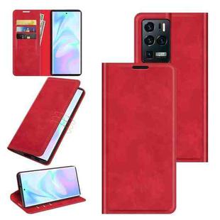 For ZTE Axon 30 Ultra 5G Ultra Retro-skin Business Magnetic Suction Leather Case with Holder & Card Slots & Wallet(Red)