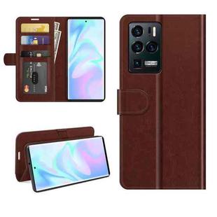 For ZTE Axon 30 Ultra 5G R64 Texture Single Horizontal Flip Protective Case with Holder & Card Slots & Wallet& Photo Frame(Brown)