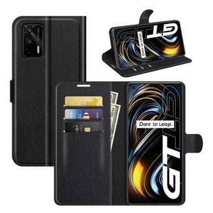 For OPPO Realme GT 5G / Realme Q3 Pro 5G Litchi Texture Horizontal Flip Protective Case with Holder & Card Slots & Wallet(Black)