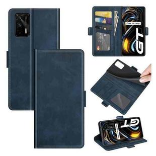 For OPPO Realme GT 5G / Realme Q3 Pro 5G Dual-side Magnetic Buckle Horizontal Flip Leather Case with Holder & Card Slots & Wallet(Dark Blue)