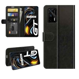 For OPPO Realme GT 5G / Realme Q3 Pro 5G R64 Texture Single Horizontal Flip Protective Case with Holder & Card Slots & Wallet& Photo Frame(Black)