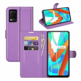 For OPPO Realme V13 5G / Realme 8 5G / Q3i 5G / Q3 5G Litchi Texture Horizontal Flip Protective Case with Holder & Card Slots & Wallet(Purple)