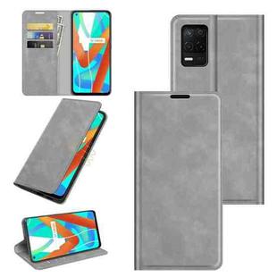 For OPPO Realme V13 5G / Realme 8 5G / Q3i 5G / Q3 5G Retro-skin Business Magnetic Suction Leather Case with Holder & Card Slots & Wallet(Grey)