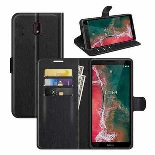 For Nokia C1 Plus Litchi Texture Horizontal Flip Protective Case with Holder & Card Slots & Wallet(Black)