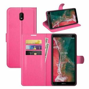 For Nokia C1 Plus Litchi Texture Horizontal Flip Protective Case with Holder & Card Slots & Wallet(Rose red)