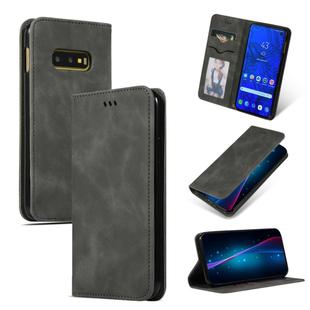 Retro Skin Feel Business Magnetic Horizontal Flip Leather Case for Samsung Galaxy S10 E(Dark Gray)