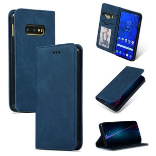 Retro Skin Feel Business Magnetic Horizontal Flip Leather Case for Samsung Galaxy S10 E(Navy Blue)
