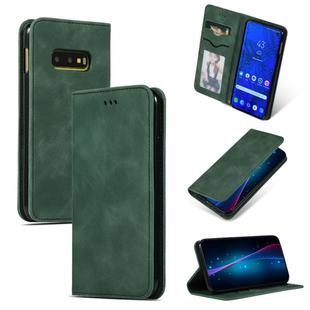 Retro Skin Feel Business Magnetic Horizontal Flip Leather Case for Samsung Galaxy S10 E(Army Green)