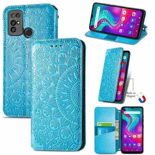 For Doogee X96 Pro Blooming Mandala Embossed Pattern Magnetic Horizontal Flip Leather Case with Holder & Card Slots & Wallet(Blue)