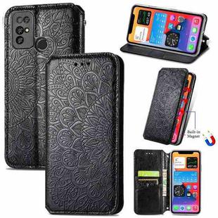 For Doogee X96 Pro Blooming Mandala Embossed Pattern Magnetic Horizontal Flip Leather Case with Holder & Card Slots & Wallet(Black)