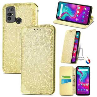 For Doogee X96 Pro Blooming Mandala Embossed Pattern Magnetic Horizontal Flip Leather Case with Holder & Card Slots & Wallet(Yellow)
