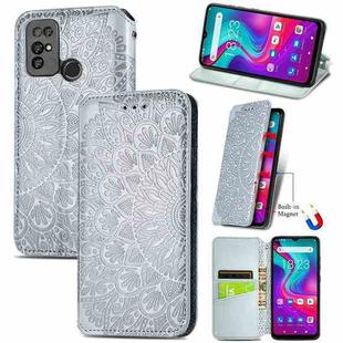 For Doogee X96 Pro Blooming Mandala Embossed Pattern Magnetic Horizontal Flip Leather Case with Holder & Card Slots & Wallet(Grey)