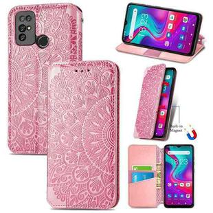 For Doogee X96 Pro Blooming Mandala Embossed Pattern Magnetic Horizontal Flip Leather Case with Holder & Card Slots & Wallet(Pink)