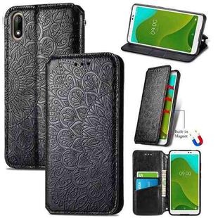 For Wiko Jerry 4 Blooming Mandala Embossed Pattern Magnetic Horizontal Flip Leather Case with Holder & Card Slots & Wallet(Black)