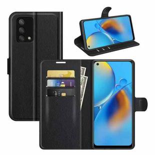 For OPPO F19 / A74 4G Litchi Texture Horizontal Flip Protective Case with Holder & Card Slots & Wallet(Black)