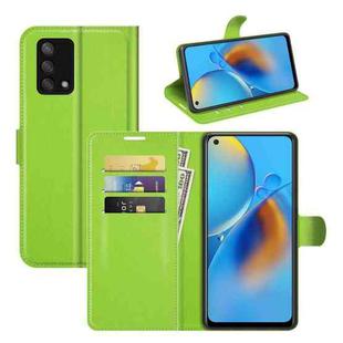 For OPPO F19 / A74 4G Litchi Texture Horizontal Flip Protective Case with Holder & Card Slots & Wallet(Green)