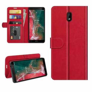 For Nokia C1 Plus R64 Texture Single Horizontal Flip Protective Case with Holder & Card Slots & Wallet& Photo Frame(Red)