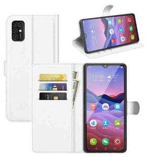 For ZTE Blade V2020 Smart Litchi Texture Horizontal Flip Protective Case with Holder & Card Slots & Wallet(White)