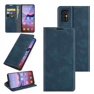 For ZTE Blade V2020 Smart Retro-skin Business Magnetic Suction Leather Case with Holder & Card Slots & Wallet(Dark Blue)