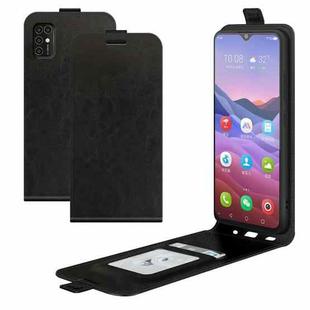 For ZTE Blade V2020 Smart R64 Texture Single Vertical Flip Leather Protective Case with Card Slots & Photo Frame(Black)