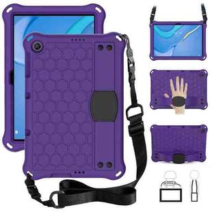 For Huawei MediaPad T10 9.7 / T10 10.1 Honeycomb Design EVA + PC Material Four Corner Anti Falling Protective Shell with Strap(Purple+Black)