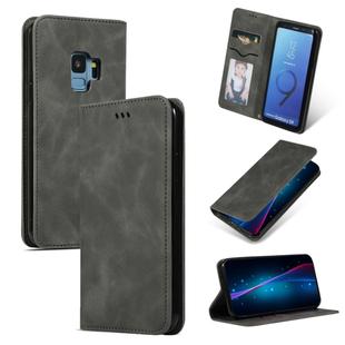 Retro Skin Feel Business Magnetic Horizontal Flip Leather Case for Samsung Galaxy S9(Dark Gray)