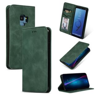 Retro Skin Feel Business Magnetic Horizontal Flip Leather Case for Samsung Galaxy S9(Army Green)