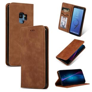 Retro Skin Feel Business Magnetic Horizontal Flip Leather Case for Samsung Galaxy S9(Brown)