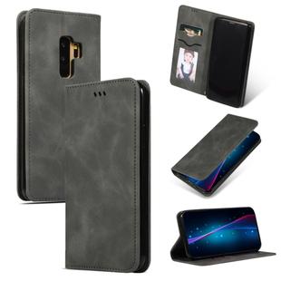 Retro Skin Feel Business Magnetic Horizontal Flip Leather Case for Samsung Galaxy S9 Plus(Dark Gray)