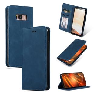 Retro Skin Feel Business Magnetic Horizontal Flip Leather Case for Galaxy S8(Navy Blue)