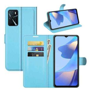 For OPPO A16 Litchi Texture Horizontal Flip Protective Case with Holder & Card Slots & Wallet(Blue)