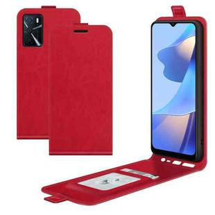 For OPPO A16 R64 Texture Single Vertical Flip Leather Protective Case with Card Slots & Photo Frame(Red)